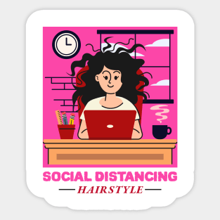 Social distancing hairstyle Sticker